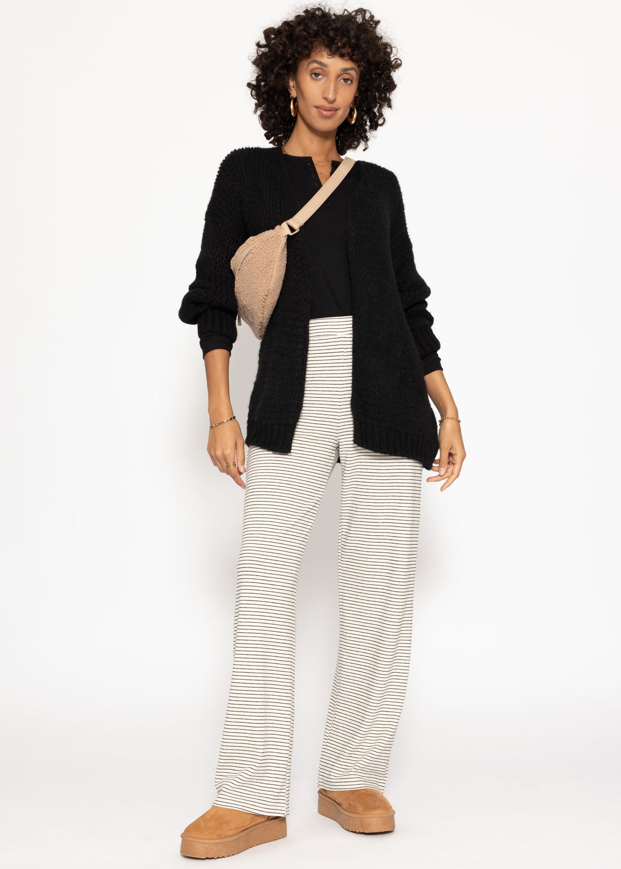 Loungewear trousers with stripes - offwhite
