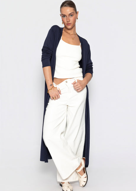 Maxi-Cardigan aus fließendem Jersey - dunkelblau by SASSYCLASSY