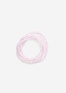Multi -row pearl bracelet - pastel pink