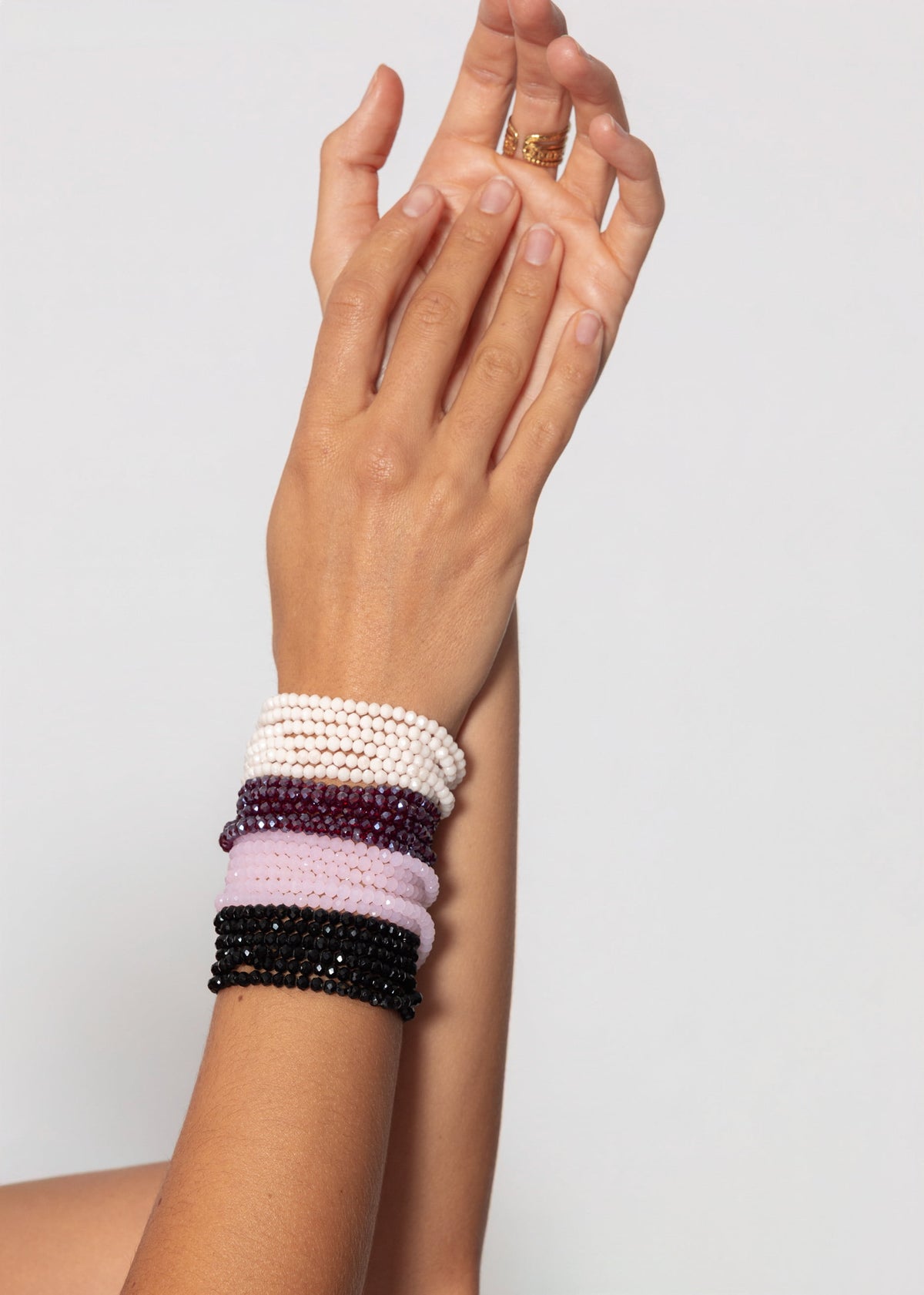 Mehrreihiges Perlen Armband - pastellrosa