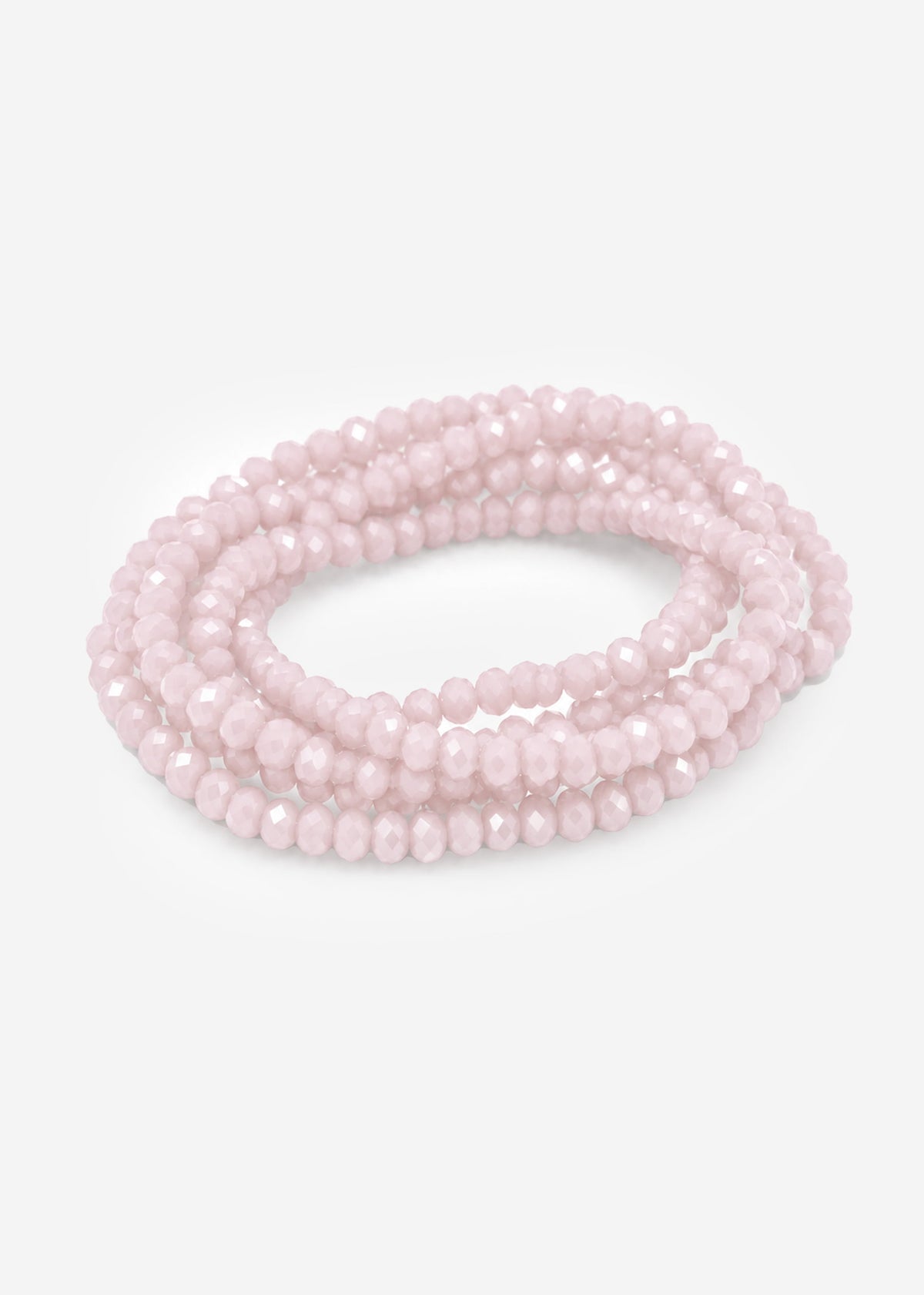 Multi -row pearl bracelet - pastel pink