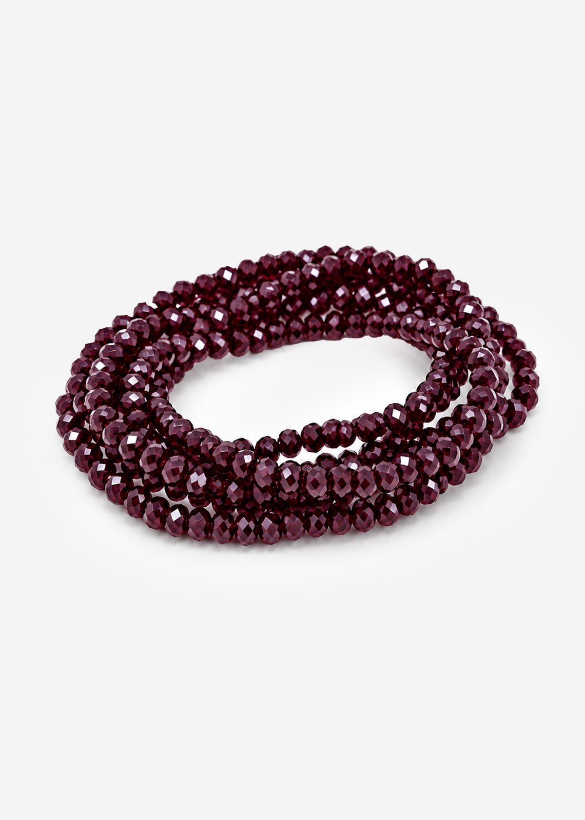 Mehrreihiges Perlen Armband - burgundy