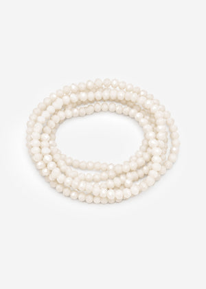 Mehrreihiges Perlen Armband - creme