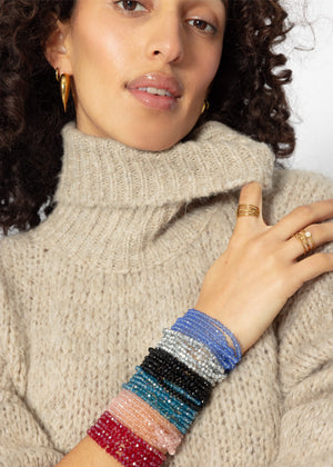 Multi-row pearl bracelet - pink