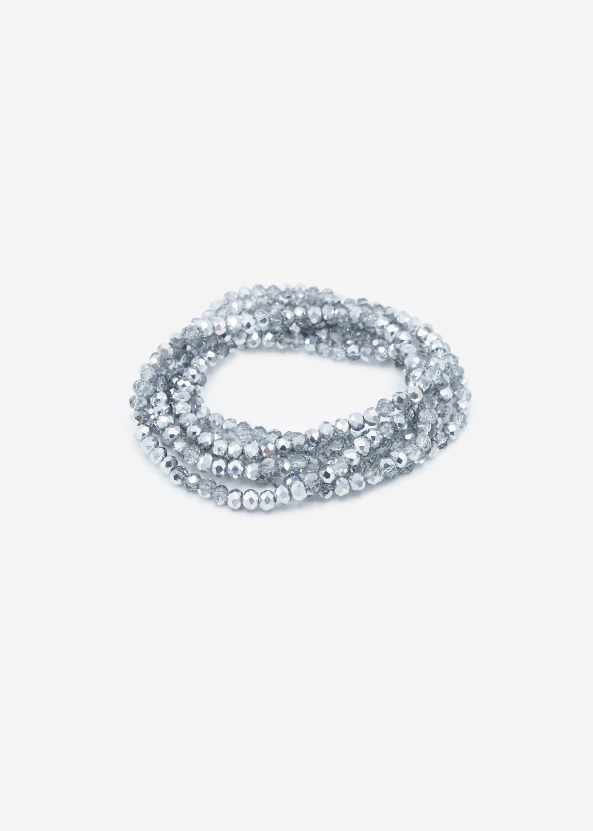 Multi-row pearl bracelet - grey