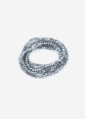 Multi-row pearl bracelet - grey