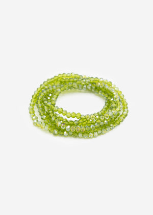 Multi-row bead bracelet - khaki