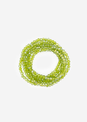 Multi-row bead bracelet - khaki