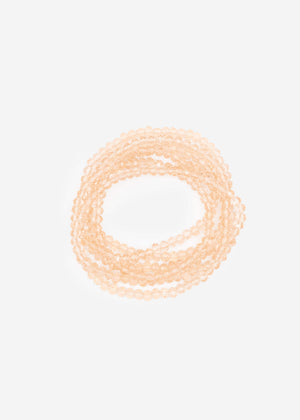 Multi-row pearl bracelet - nude