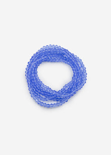 Multi-row pearl bracelet - cobalt blue