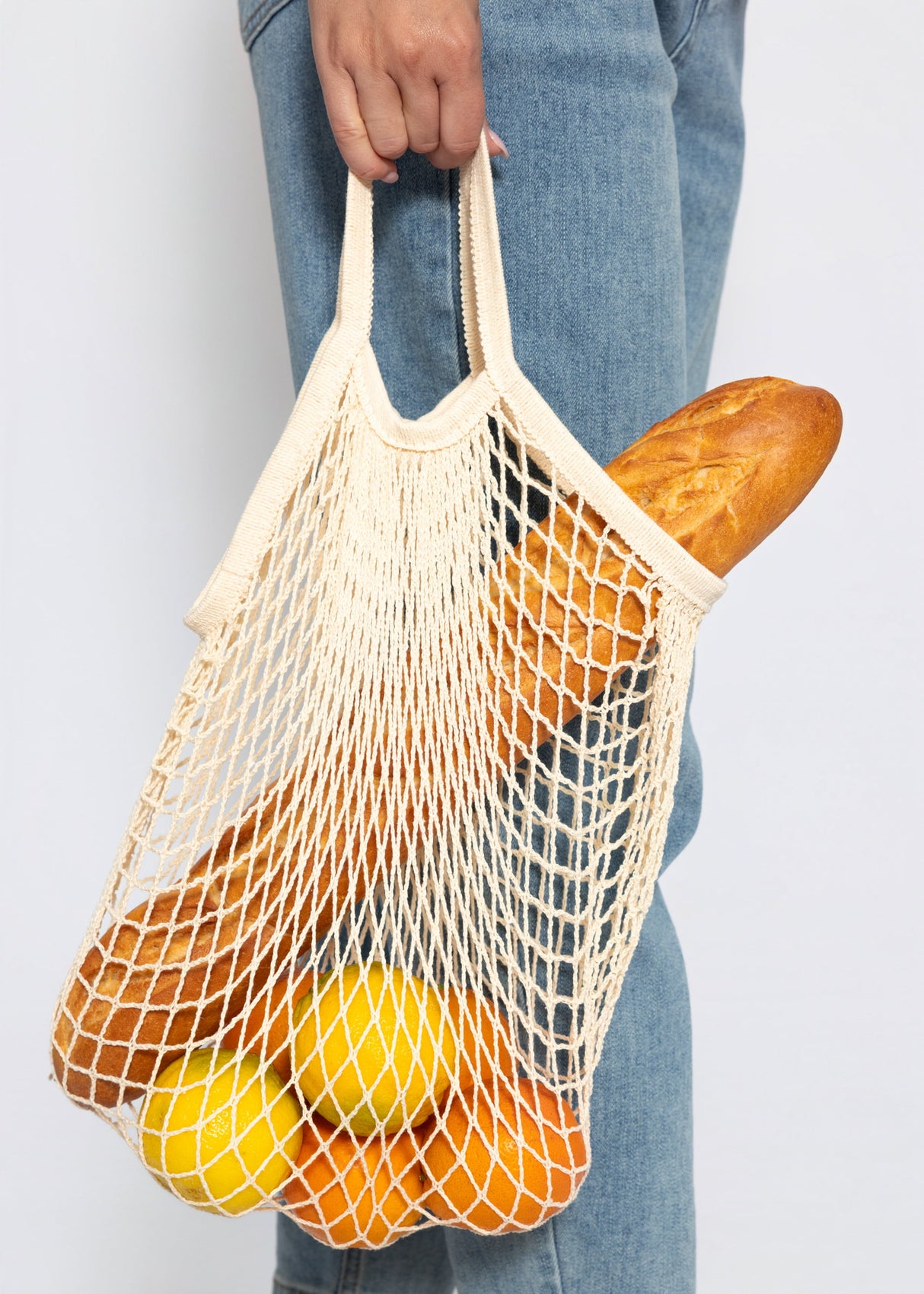 Mesh-Netztasche - beige