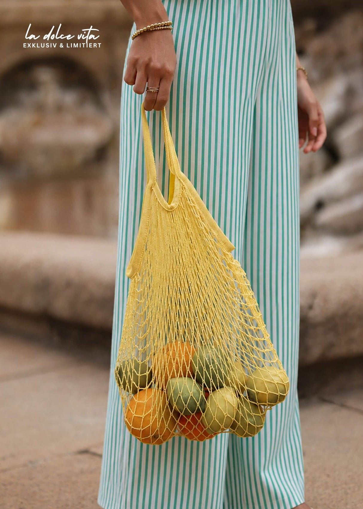 Mesh-Netztasche - gelb