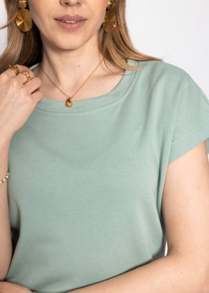 Midikleid aus French Terry - salbeigrün