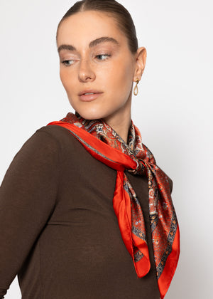 Paisley print scarf - red