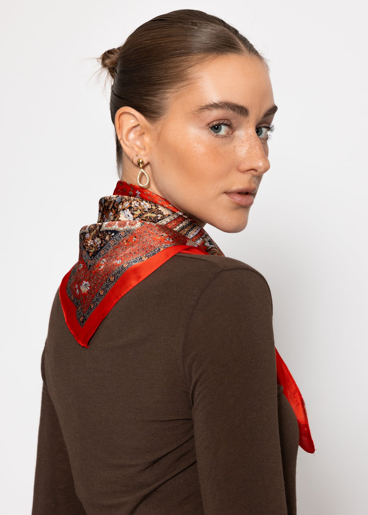 Paisley print scarf - red