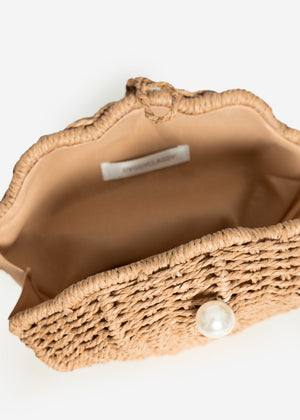 Muschelförmige Tasche - beige