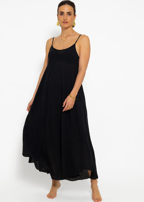 Muslin beach dress - black by SASSYCLASSY