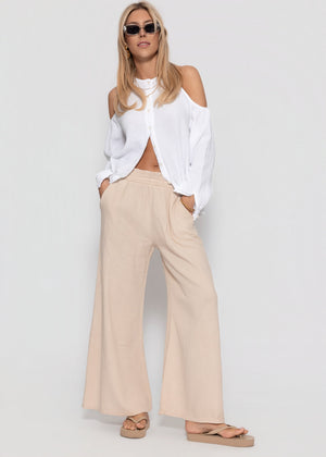 Musselin Bluse mit Cut-Outs - weiß