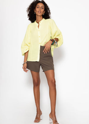 Muslin blouse with batwing sleeves - butter yellow