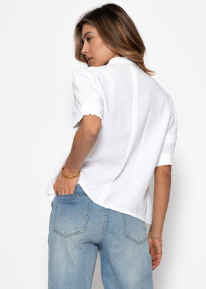 Short arm Musselin Blouse - white