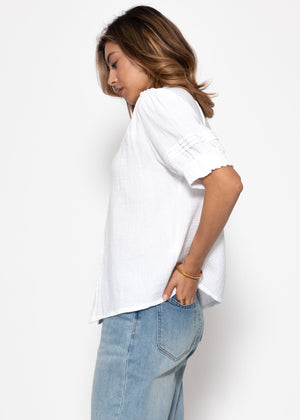 Short arm Musselin Blouse - white