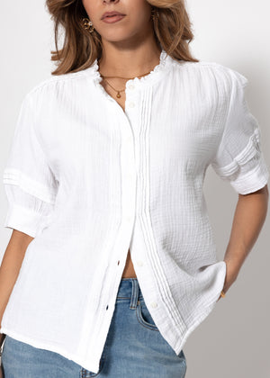 Short arm Musselin Blouse - white