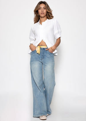 Short arm Musselin Blouse - white