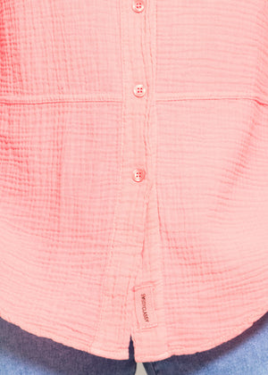 Musselin Bluse mit Ziernähten - apricot