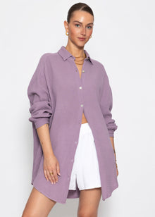 Muslin blouse oversize - violet
