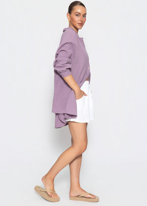 Muslin blouse oversize - violet