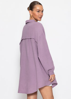 Muslin blouse oversize - violet