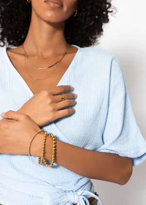 Musselin Bluse zum Wickeln - hellblau