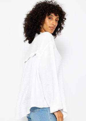 Muslin blouse shirt oversize - white