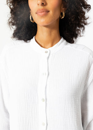 Muslin blouse shirt oversize - white