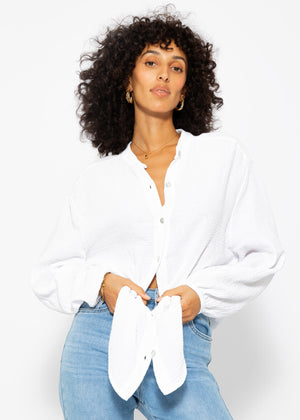 Muslin blouse shirt oversize - white