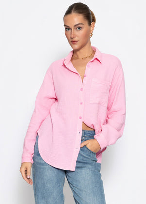 Musselin Hemdbluse - babyrosa