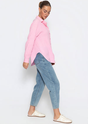 Musselin Hemdbluse - babyrosa