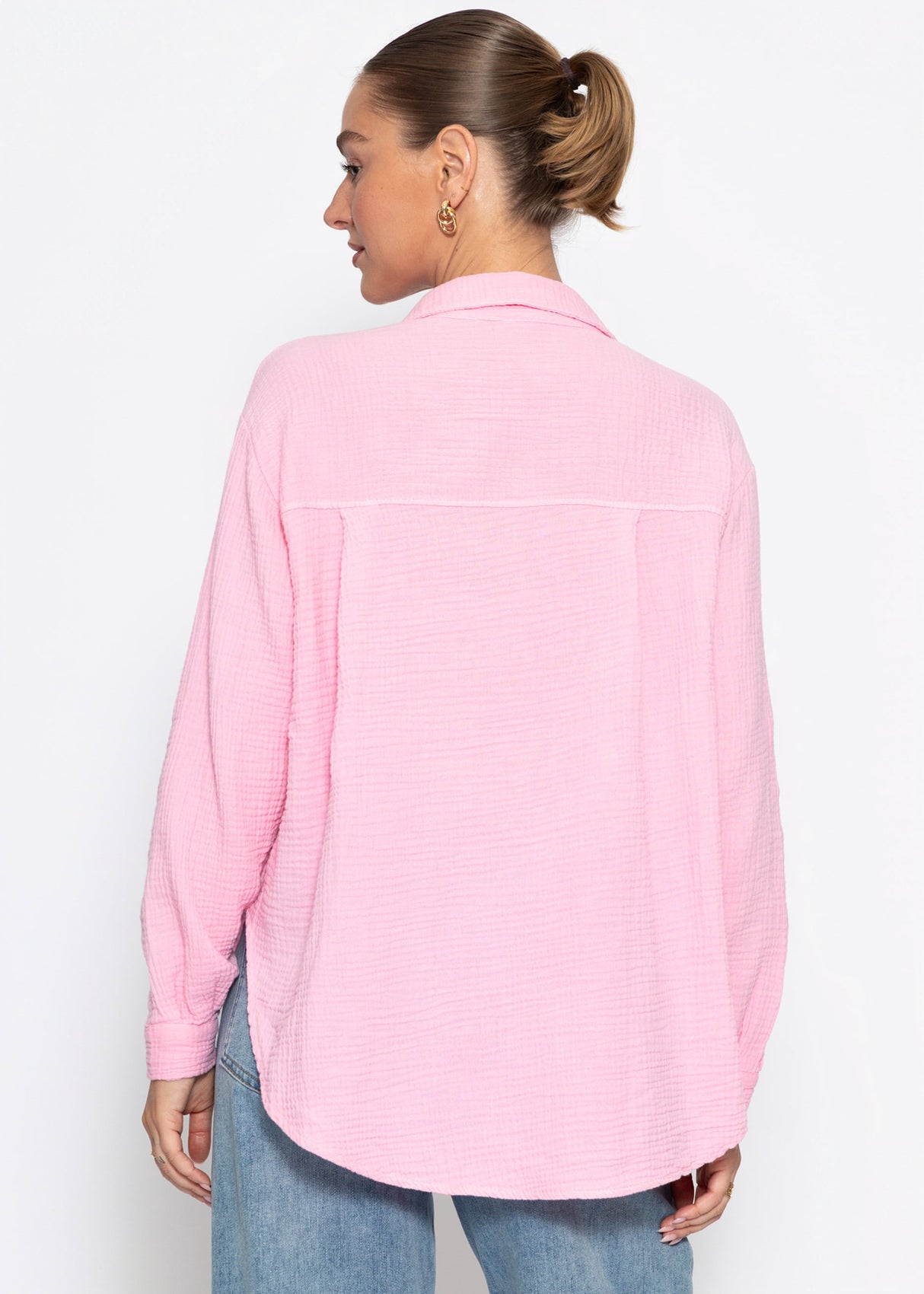 Musselin Hemdbluse - babyrosa