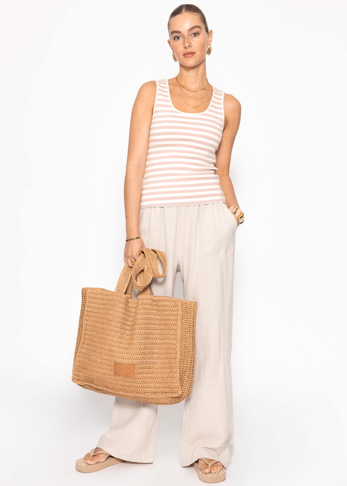 Muslin pants - light beige