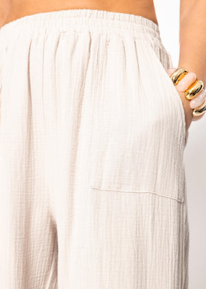 Muslin pants - light beige