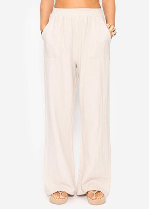 Muslin pants - light beige