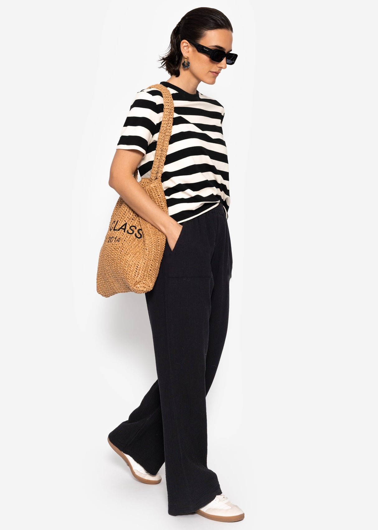 Musselin Hose - schwarz