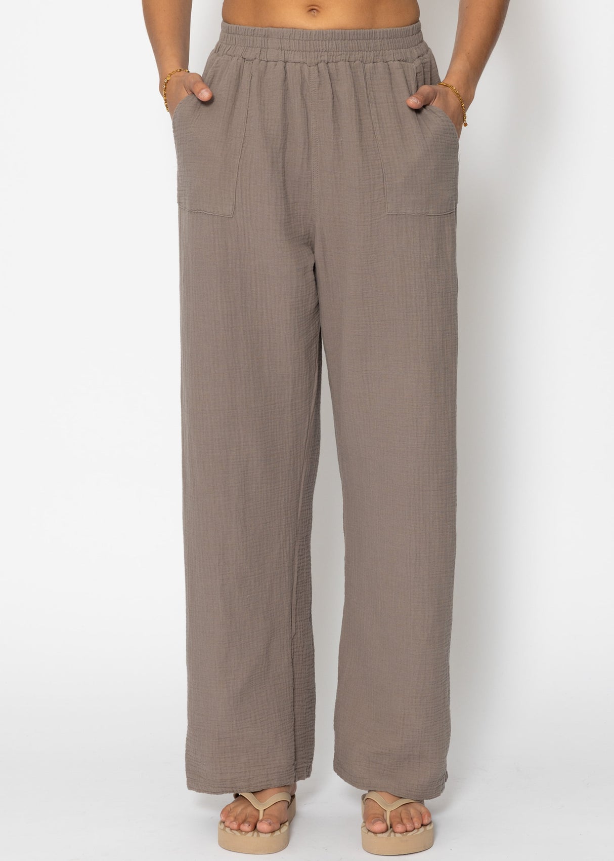 Muslin pants - taupe