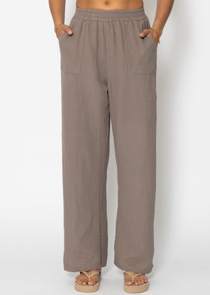 Muslin pants - taupe