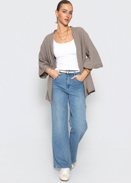 Musselin Kimono - taupe