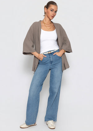 Musselin Kimono - taupe
