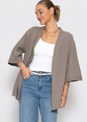 Musselin Kimono - taupe
