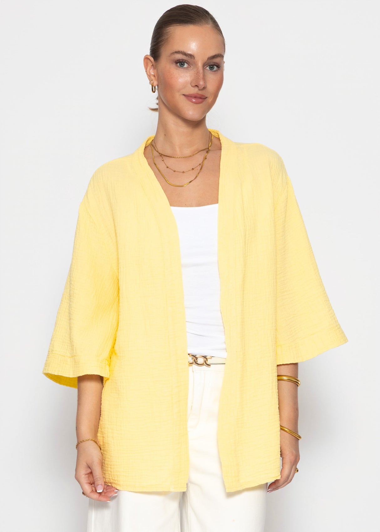 Musselin Kimono - vanillegelb