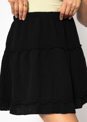 Musselin Rock with Volant - black
