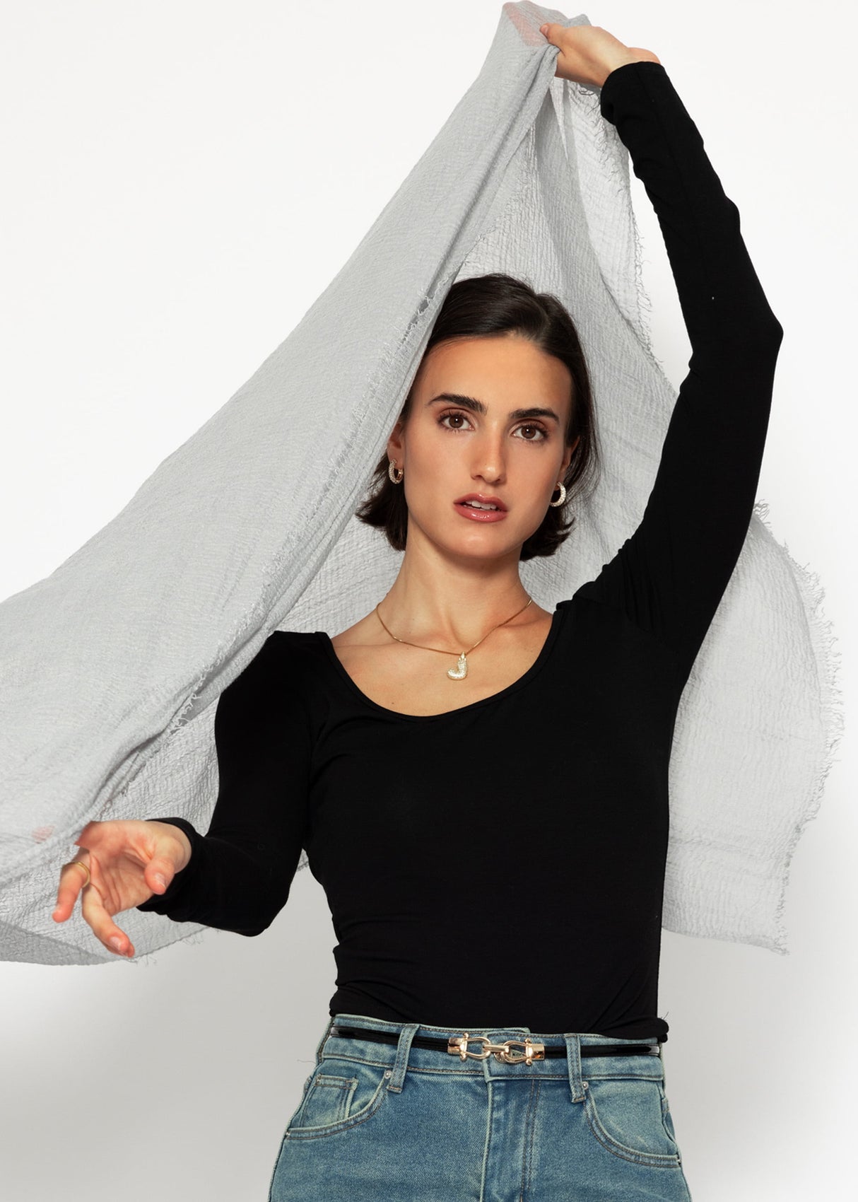 Muslin scarf - grey